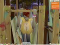 The Sims 4:6 people having intense sex on an easel