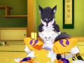 Furry Hentai Zelda Digimon - Wolf Link is fucked by Renamon
