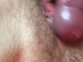 He rubs my clit with his cock and cums in my pussy