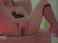 Blonde plays with toy and dildo in her tight pussy