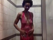 Pink Lace shower Ginger MoistHer webcam model  please subscribe!  Thank You!