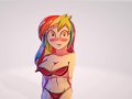 Rainbow Dash с шикарными сиськами [Моя 3D анимация бесплатно]