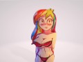 Rainbow Dash с шикарными сиськами [Моя 3D анимация бесплатно]