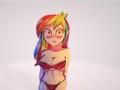 Rainbow Dash с шикарными сиськами [Моя 3D анимация бесплатно]