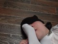 Kisses Feet Mistress in nylon Socks Femdome foot fetish sexwife girl in tights pantyhose