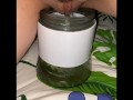 Girl Desperate piss in a jar 