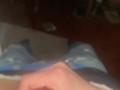 Condom close up Huge Cumshot Handjob Big Uncutcock Amateur Jerk off Hard jerk off solo 4k 60fps