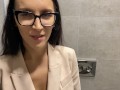 The boss fucked a lustful secretary in the toilet