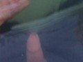 POV Risky Jerk off session outside in the backyard hot tub, cumming under water is so cool to watch 