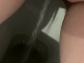 Girl pissing desperation long piss squirt