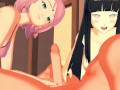 Naruto fucking Hinata and Sakura in a threesome