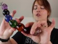 Toy Review - Crystal Delights Rainbow Bubble Dildo Multicolored Glass Dildo