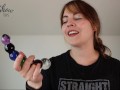 Toy Review - Crystal Delights Rainbow Bubble Dildo Multicolored Glass Dildo