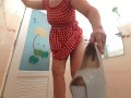 Cute lady puts on silver heels Masturbation Jerking off her pussy