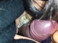These 2 little bitches give a sweet double titjob to a massive cock