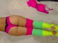 Sexy feet and ass ignoring you in leg warmers