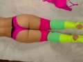 Sexy feet and ass ignoring you in leg warmers
