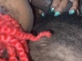EBONY SLAPS GORILLA PUNCHER'S BIG BLACK BALLS AS SHE SUCKS!!!