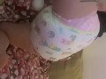 Secret diaper girl fills diaper and has screaming orgasm