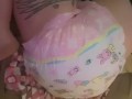 Secret diaper girl fills diaper and has screaming orgasm