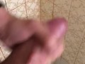 jacking off my big hard cock still horny after fucking ex till she came and leaving her creampied