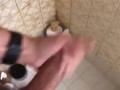 jacking off my big hard cock still horny after fucking ex till she came and leaving her creampied