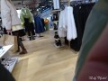 Petite Girl Flashing Pussy under miniskirt in mall (Risky Upskirt)