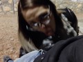 An exhibitionist sucked a dick at night in the park ! \ Stranger blowjob