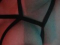 Hot latin bitch with nipple clamps enjoying her fetish
