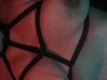 Hot latin bitch with nipple clamps enjoying her fetish
