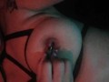 Hot latin bitch with nipple clamps enjoying her fetish