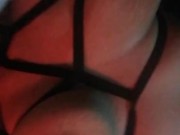 Hot latin bitch with nipple clamps enjoying her fetish