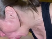 sucking dick making lots of eye contact and oral creampie 