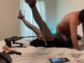 Mistress’s in straight jacket being fucked by the machine and sub