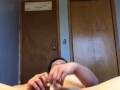 MILF masturbates eating weed edible chocolate bar