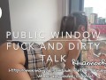 Public Whore Fucks Dildo On Window