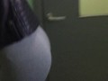 Sexy Girl with pumped ass in leggings climbs the stairs