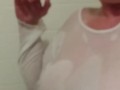 V582 part one of fully dressed shower with masturbation
