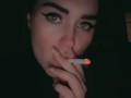 Smoking and flashing my tits in a fur coat 