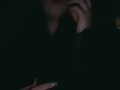 Smoking and flashing my tits in a fur coat 