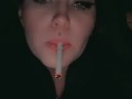 Smoking and flashing my tits in a fur coat 