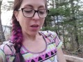 Nerdy Faery Rear View Standing Outdoor Piss