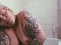 BBW fucking myself in the shower with my favorite dildo