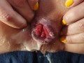 Extreme multiple squirt after mastrubation dildo in anal