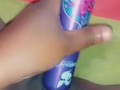 Powerful morning creamy cum with dildo play