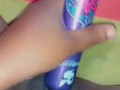 Powerful morning creamy cum with dildo play