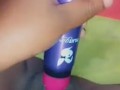Powerful morning creamy cum with dildo play