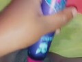 Powerful morning creamy cum with dildo play