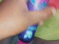 Powerful morning creamy cum with dildo play