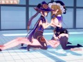 Genshin Impact Mona and Lisa fucked by ganyu coco KOIKATU